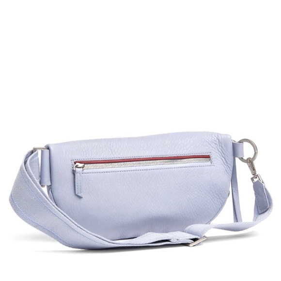 Hammitt Charles Medium Leather Belt Bag Fanny Pack Periwinkle Haze & Sil… - Picture 3 of 12